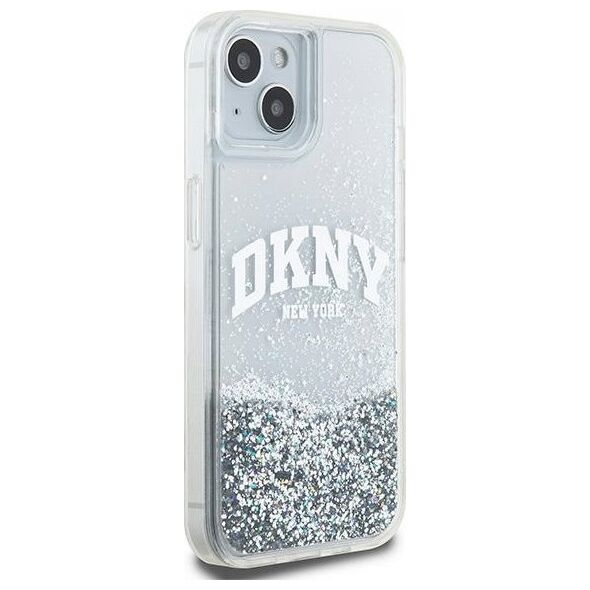 DKNY DKNY Liquid Glitter Big Logo - Etui iPhone 15 / 14 / 13 (biały)