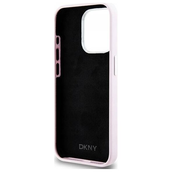 DKNY DKNY Liquid Silicone Small Metal Logo MagSafe - Etui iPhone 15 Pro (różowy)