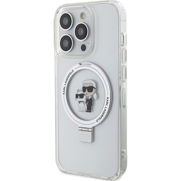 Karl Lagerfeld Karl Lagerfeld Ringstand Karl and Choupette MagSafe Case for iPhone 15 Pro Max Baltas