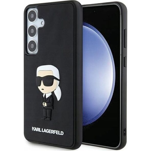 Karl Lagerfeld Oryginalne Etui KARL LAGERFELD Hardcase KLHCS24S3DRKINK do SAMSUNG S24 (3D RUBBER IKONIK NFT) czarny