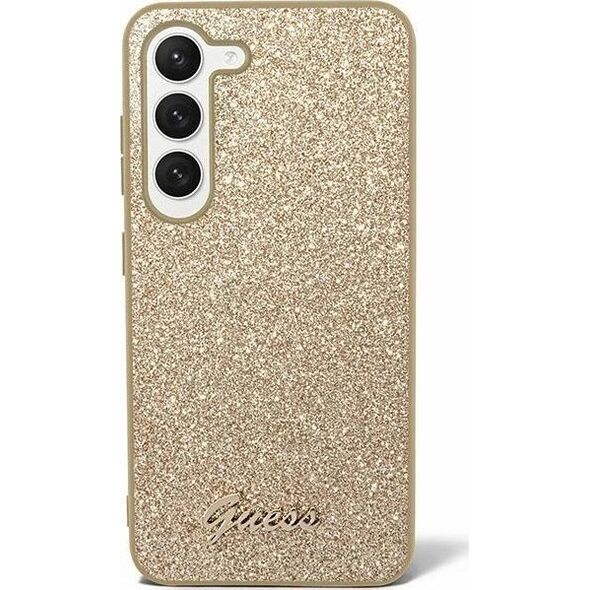 Guess Guess Glitter Flakes Metal Logo Case - Etui Samsung Galaxy S24 Ultra (złoty)