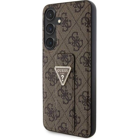 Guess Guess Grip Stand 4G Triangle Strass Logo - Etui Samsung Galaxy S24 (brązowy)