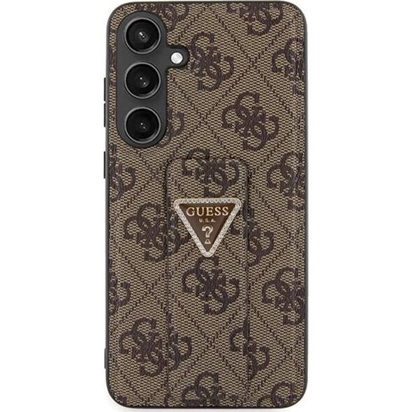Guess Guess Grip Stand 4G Triangle Strass Logo - Etui Samsung Galaxy S24 (brązowy)