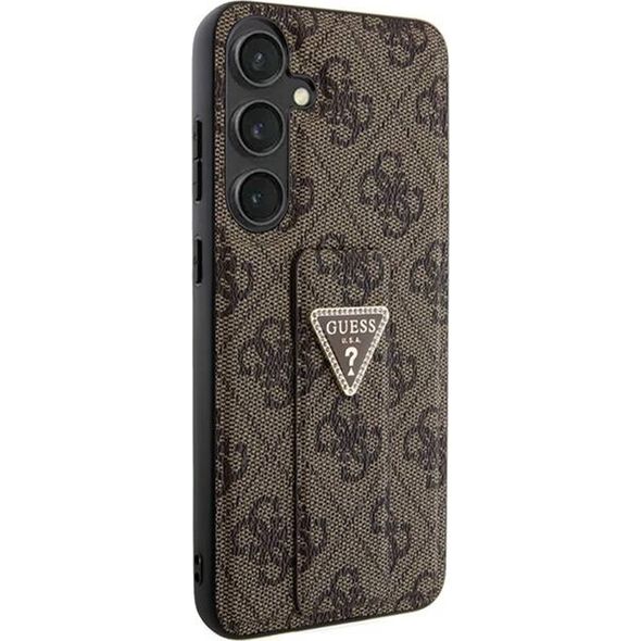 Guess Guess Grip Stand 4G Triangle Strass Logo - Etui Samsung Galaxy S24 (brązowy)