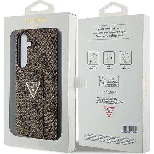Guess Guess Grip Stand 4G Triangle Strass Logo - Etui Samsung Galaxy S24 (brązowy)