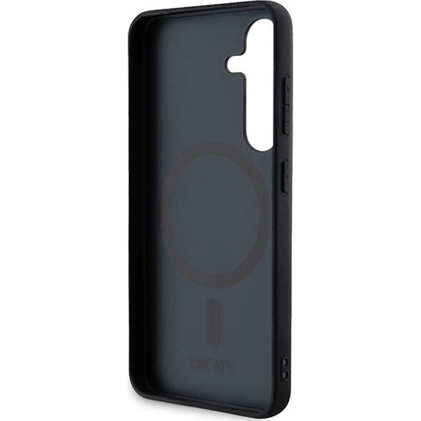 DKNY DKNY DKHMS24MPSHRPSK S24+ S926 czarny/black hardcase Leather Pattern Metal Logo MagSafe