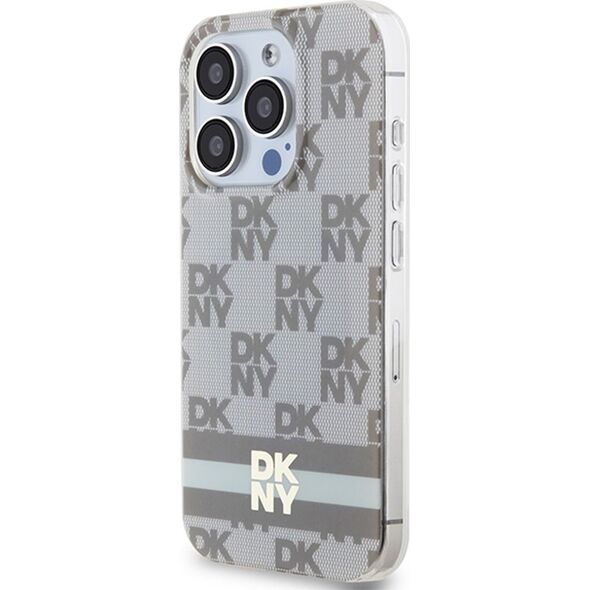 DKNY DKNY DKHMP14LHCPTSE iPhone 14 Pro 6.1" beżowy/beige hardcase IML Checkered Mono Pattern & Printed Stripes MagSafe