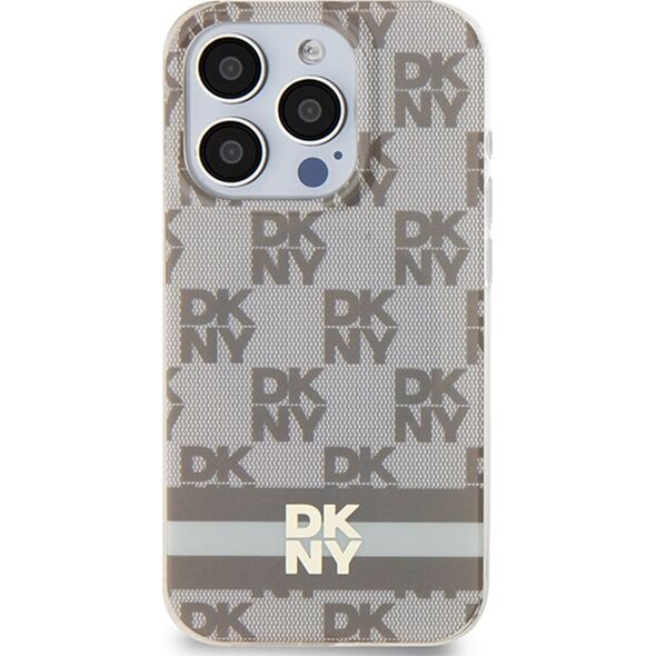 DKNY DKNY DKHMP14LHCPTSE iPhone 14 Pro 6.1" beżowy/beige hardcase IML Checkered Mono Pattern & Printed Stripes MagSafe