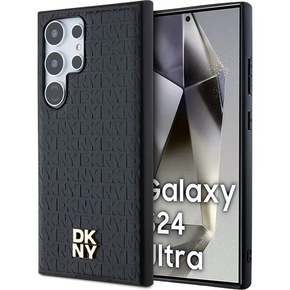DKNY DKNY DKHMS24LPSHRPSK S24 Ultra S928 czarny/black hardcase Leather Pattern Metal Logo MagSafe