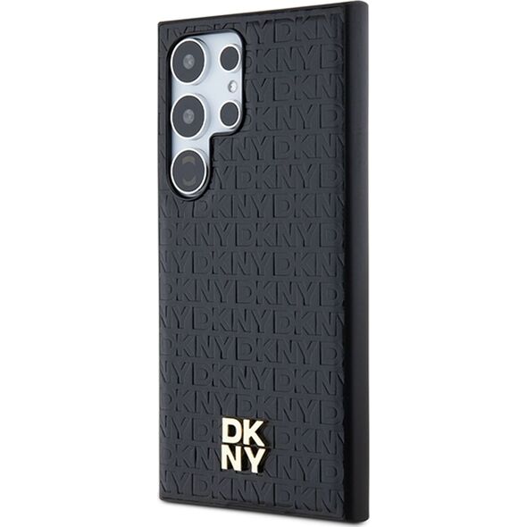 DKNY DKNY DKHMS24LPSHRPSK S24 Ultra S928 czarny/black hardcase Leather Pattern Metal Logo MagSafe