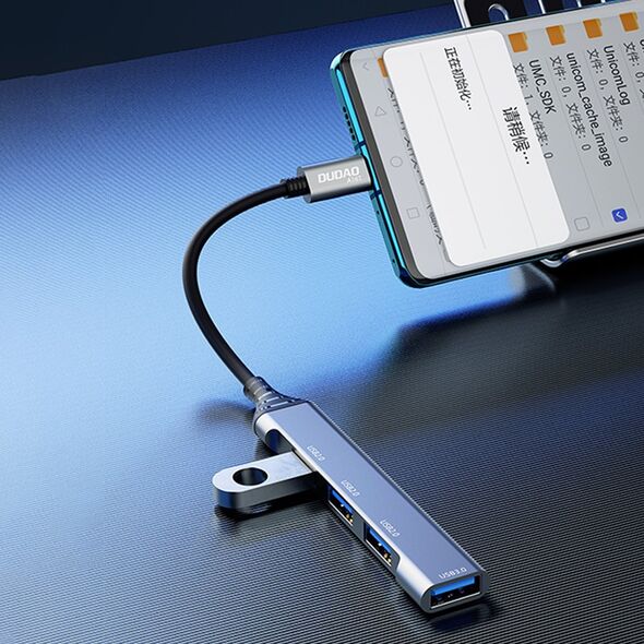 Dudao Dudao HUB 4in1 USB-C/4x USB-A(3 x USB 2.0/USB 3.0) 6,3cm czarny (A16T)