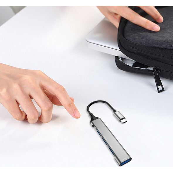 Dudao Dudao HUB 4in1 USB-C/4x USB-A(3 x USB 2.0/USB 3.0) 6,3cm czarny (A16T)