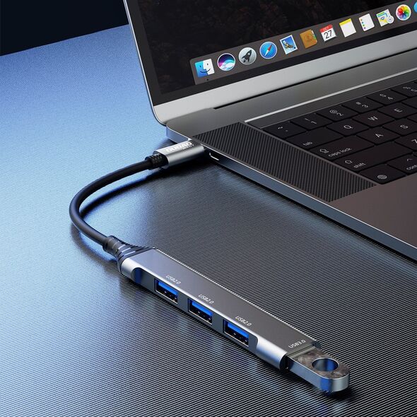 Dudao Dudao HUB 4in1 USB-C/4x USB-A(3 x USB 2.0/USB 3.0) 6,3cm czarny (A16T)