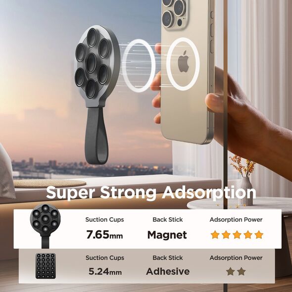 Joyroom Genialny uchwyt na telefon magnetyczny z przyssawkami czarny Genialny uchwyt na telefon magnetyczny z przyssawkami czarny