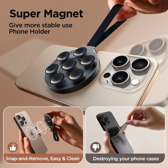 Joyroom Genialny uchwyt na telefon magnetyczny z przyssawkami czarny Genialny uchwyt na telefon magnetyczny z przyssawkami czarny