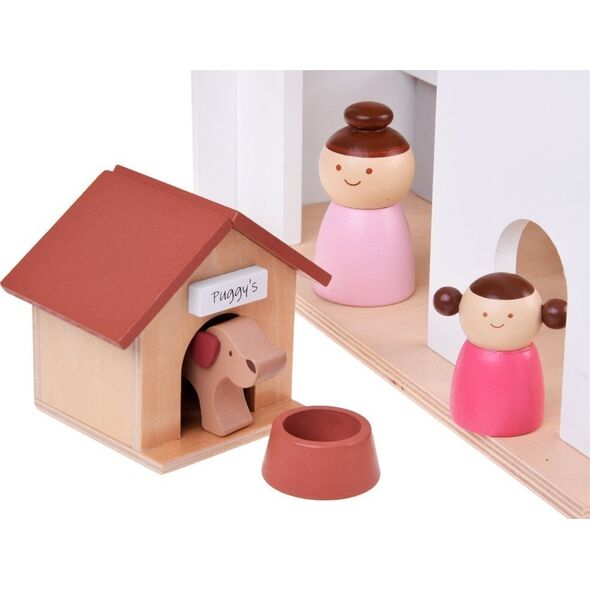 Jokomisiada Drewniany domek dla lalek Loft z lalkami (ZA5073)