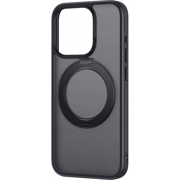 Baseus Etui Baseus SkyRing Magnetic ze stojakiem dla iP 15 Pro + szkło hartowane i zestaw czyszczący (czarny)