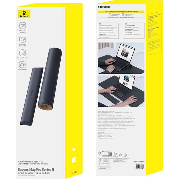 Baseus Mata na biurko Baseus MagPro Series II BS-PS037 z podpórką na nadgarstki - czarna