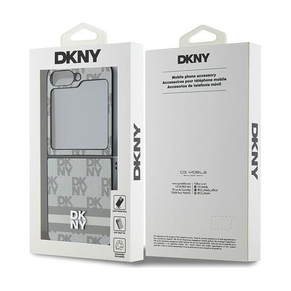 DKNY DKNY DKHCZF6PCPTSSE Z Flip6 F741 beżowy/beige Chequered Pattern Printed Stripes