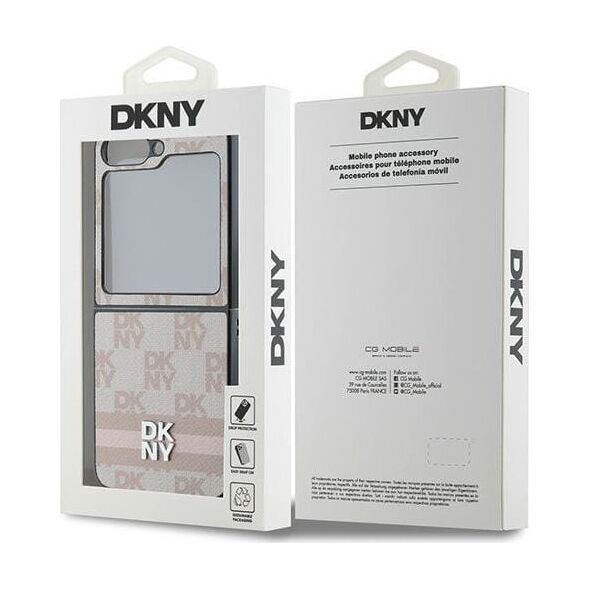 DKNY DKNY DKHCZF6PCPTSSP Z Flip6 F741 różowy/pink Chequered Pattern Printed Stripes