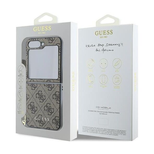 Guess Guess GUHCZF6GF4GBR Z Flip6 F741 brązowy/brown 4G Charm