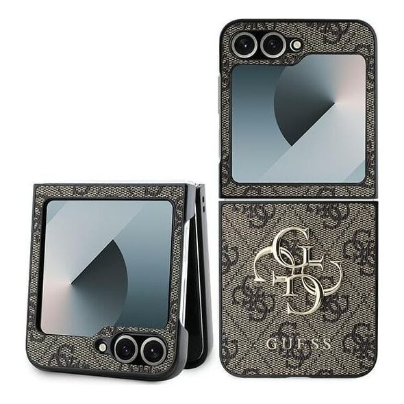 Guess Guess GUHCZF64GMGBR Z Flip6 F741 brązowy/brown Leather 4G Metal Logo
