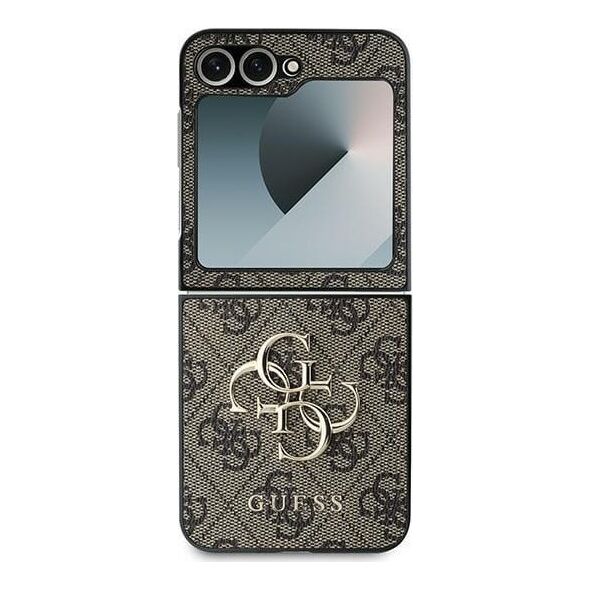 Guess Guess GUHCZF64GMGBR Z Flip6 F741 brązowy/brown Leather 4G Metal Logo
