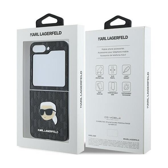 Karl Lagerfeld Karl Lagerfeld KLHCZF6PGKSKIHK Z Flip6 F741czarny/black Saffiano Monogram