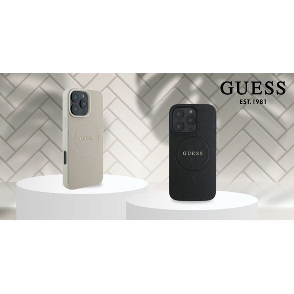 Guess Guess GUHMP16MPGHSMMK iPhone 16 Plus 6.7" czarny/black hardcase Grained Gold Ring MagSafe