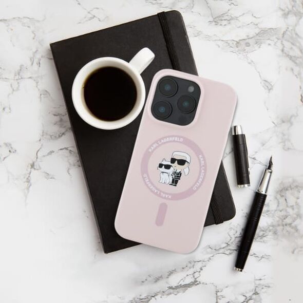 Karl Lagerfeld Karl Lagerfeld KLHMP15SSCMKCRHU iPhone 15 6.1" fioletowy/purple hardcase Silicone KC Heads Ring MagSafe