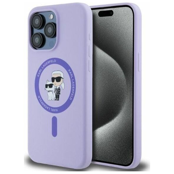 Karl Lagerfeld Karl Lagerfeld KLHMP15XSCMKCRHU iPhone 15 Pro Max 6.7" fioletowy/purple hardcase Silicone KC Heads Ring MagSafe