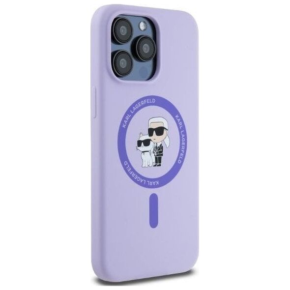 Karl Lagerfeld Karl Lagerfeld KLHMP15XSCMKCRHU iPhone 15 Pro Max 6.7" fioletowy/purple hardcase Silicone KC Heads Ring MagSafe