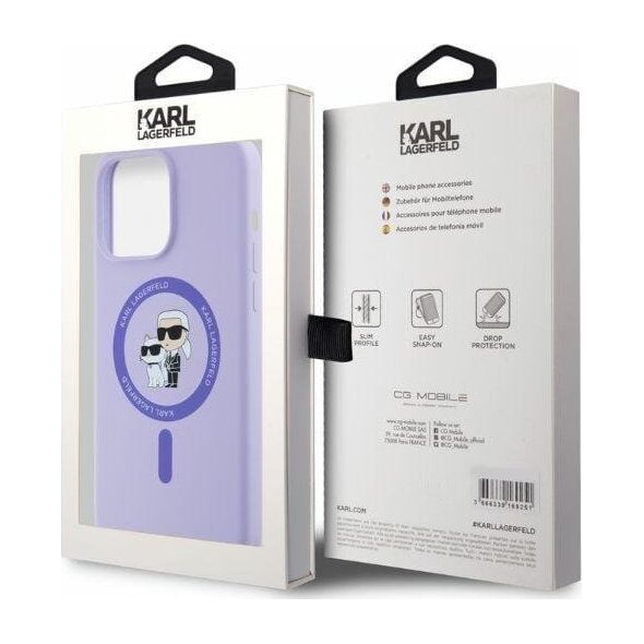 Karl Lagerfeld Karl Lagerfeld KLHMP15XSCMKCRHU iPhone 15 Pro Max 6.7" fioletowy/purple hardcase Silicone KC Heads Ring MagSafe