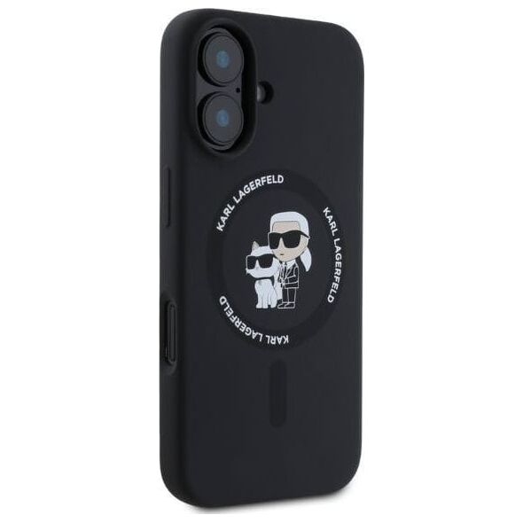 Karl Lagerfeld Karl Lagerfeld KLHMP16SSCMKCRHK iPhone 16 6.1" czarny/black hardcase Silicone KC Heads Ring MagSafe