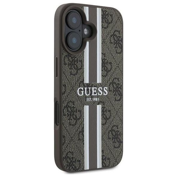 Guess Guess GUHMP16MP4RPSW iPhone 16 Plus 6.7" brązowy/brown hardcase 4G Printed Stripes MagSafe