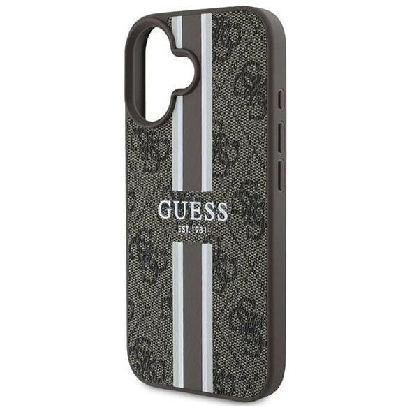 Guess Guess GUHMP16MP4RPSW iPhone 16 Plus 6.7" brązowy/brown hardcase 4G Printed Stripes MagSafe