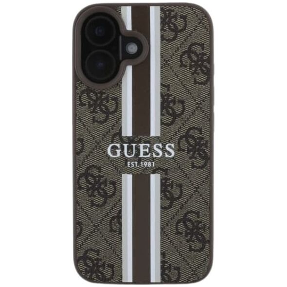 Guess Guess GUHMP16MP4RPSW iPhone 16 Plus 6.7" brązowy/brown hardcase 4G Printed Stripes MagSafe