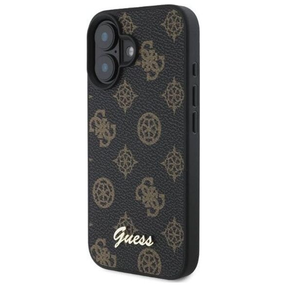 Guess Guess GUHMP16SPGPYSK iPhone 16 6.1" czarny/black hardcase Peony Script MagSafe