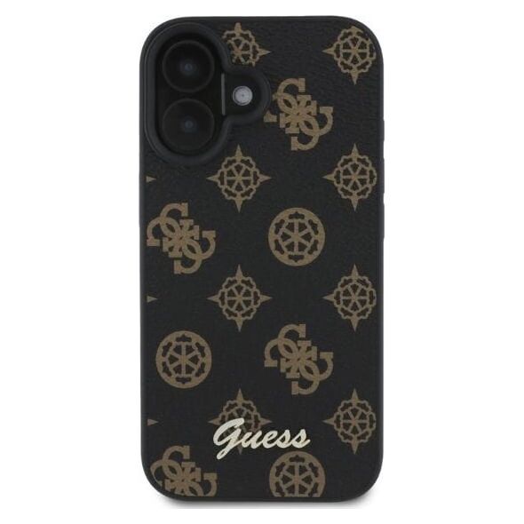 Guess Guess GUHMP16SPGPYSK iPhone 16 6.1" czarny/black hardcase Peony Script MagSafe