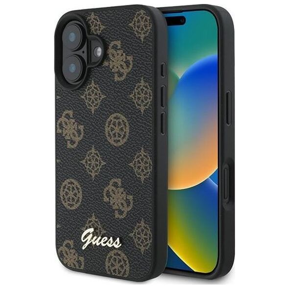 Guess Guess GUHMP16MPGPYSK iPhone 16 Plus 6.7" czarny/black hardcase PU Peony Script MagSafe