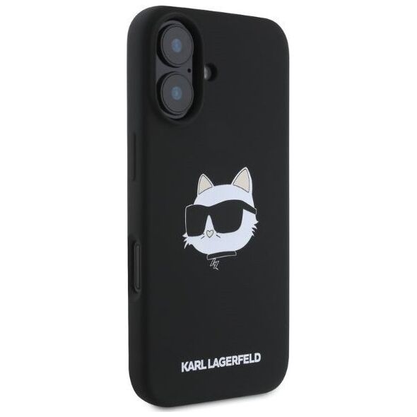 Karl Lagerfeld KARL LAGERFELD futerał do IPHONE 16 kompatybilny z MagSafe KLHMP16SSCHPPLK (Sil Choupette Head Print) czarny