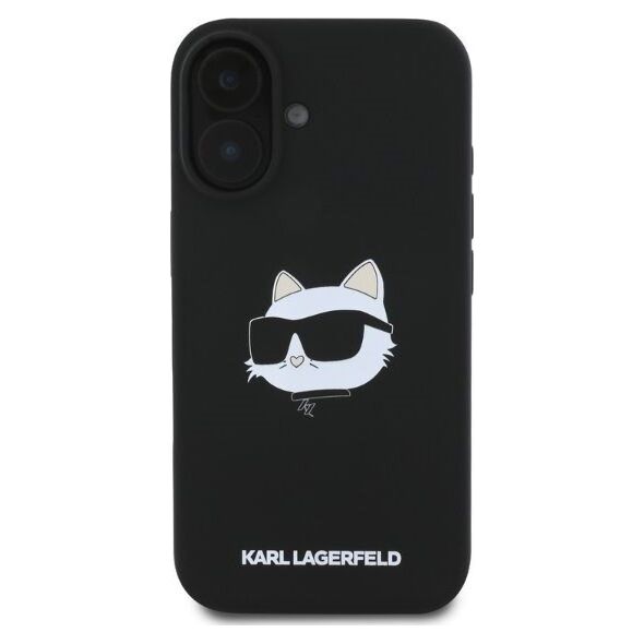 Karl Lagerfeld KARL LAGERFELD futerał do IPHONE 16 kompatybilny z MagSafe KLHMP16SSCHPPLK (Sil Choupette Head Print) czarny