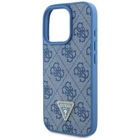 Guess Guess GUHCP16LP4TDSCPB iPhone 16 Pro 6.3" niebieski/blue hardcase Leather Metal Logo Strass Crossbody