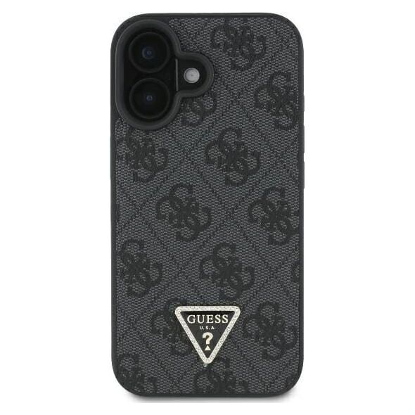 Guess Guess GUHCP16SP4TDSCPK iPhone 16 6.1" czarny/black hardcase Leather Metal Logo Strass Crossbody