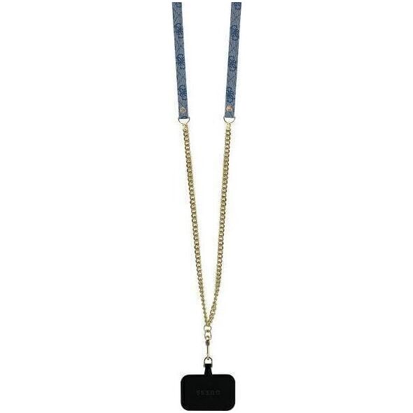 Guess Guess GUHCP16XP4TDSCPB iPhone 16 Pro Max 6.9" niebieski/blue hardcase Leather Metal Logo Strass Crossbody