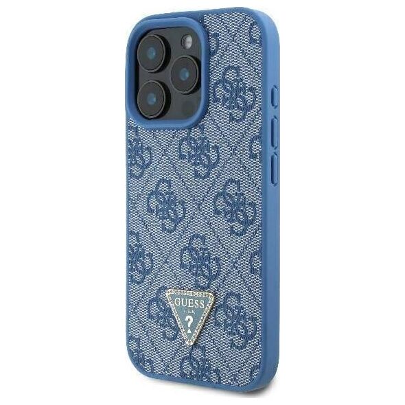 Guess Guess GUHCP16XP4TDSCPB iPhone 16 Pro Max 6.9" niebieski/blue hardcase Leather Metal Logo Strass Crossbody