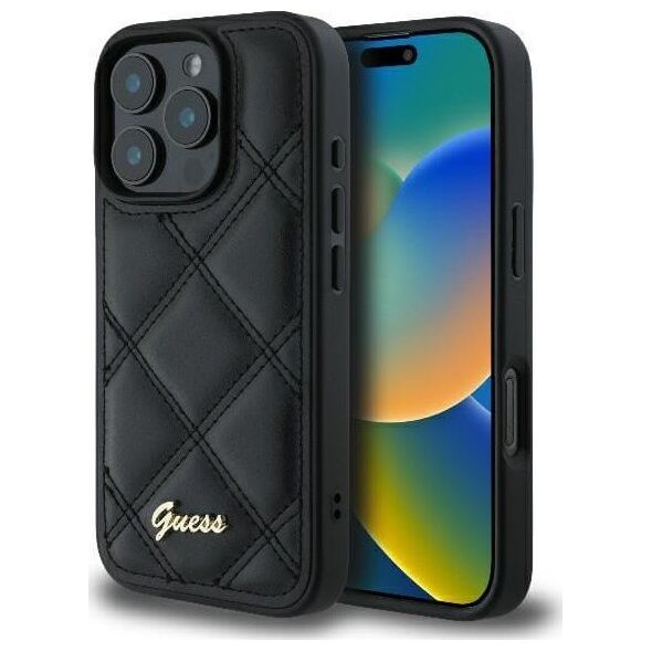 Guess Guess GUHCP16XPSQSQSK iPhone 16 Pro Max 6.9" czarny/black hardcase Quilted Metal Logo