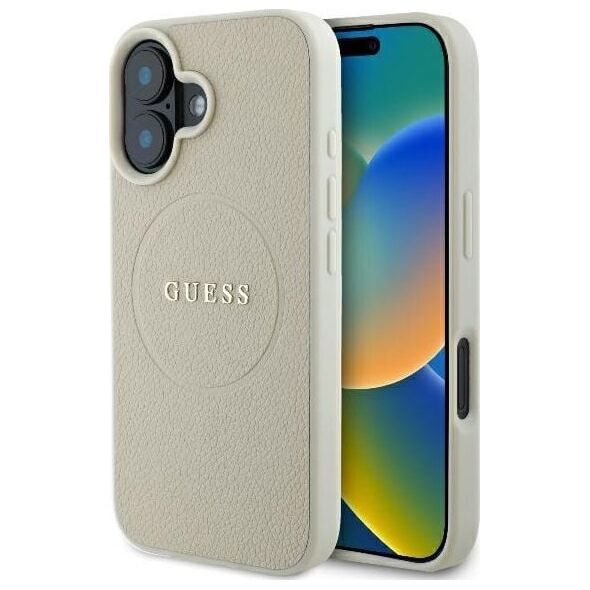 Guess Guess GUHMP16SPGHSMME iPhone 16 6.1" beżowy/beige hardcase Grained Ring MagSafe