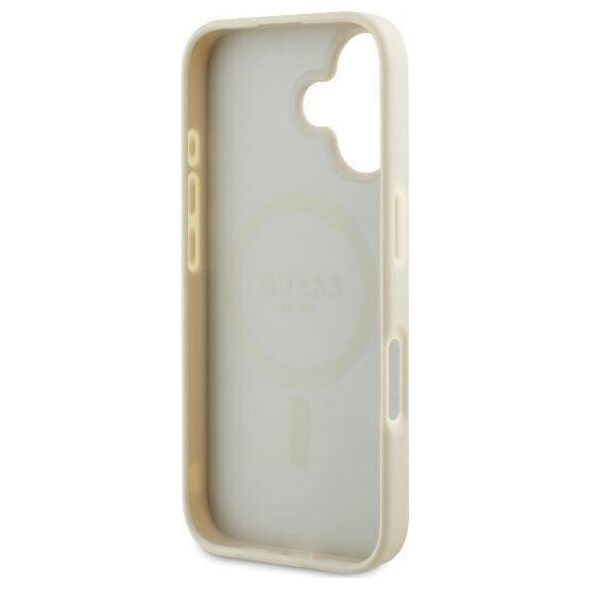 Guess Guess GUHMP16SPGHSMME iPhone 16 6.1" beżowy/beige hardcase Grained Ring MagSafe