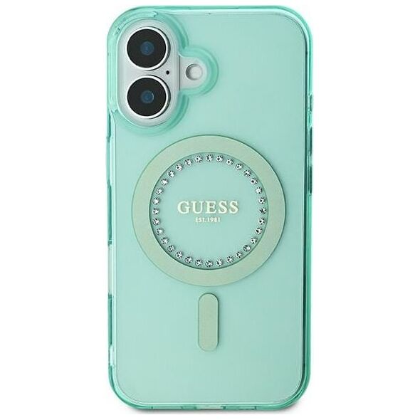 Guess Guess GUHMP16MPFTDTEN iPhone 16 Plus 6.7" zielony/green hardcase IML Rhinestones MagSafe